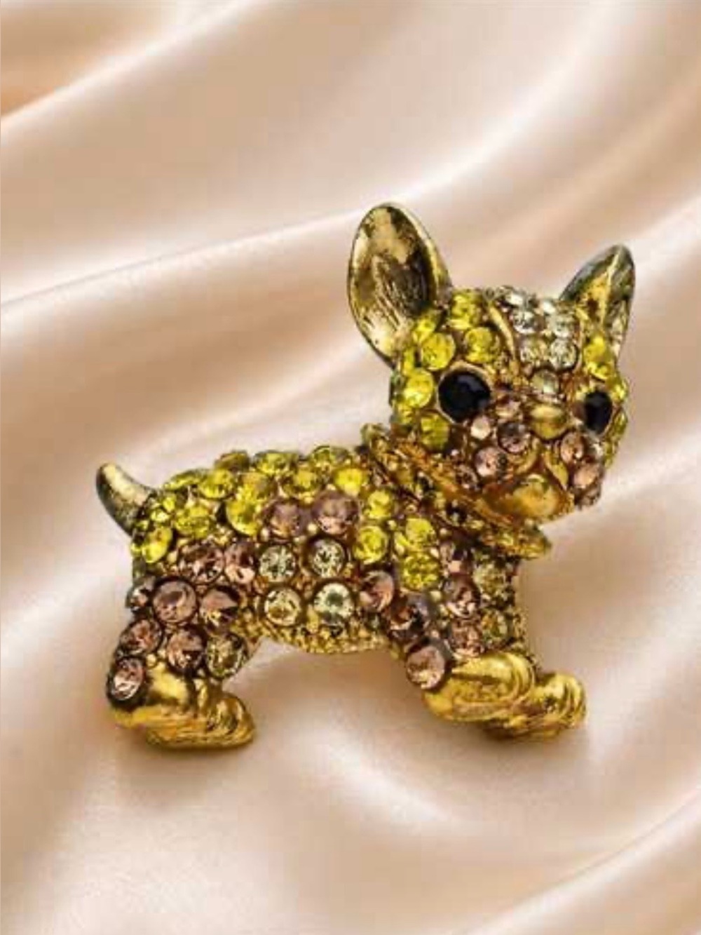 Crystal Rhinestone French Bulldog Brooch
Product Overview